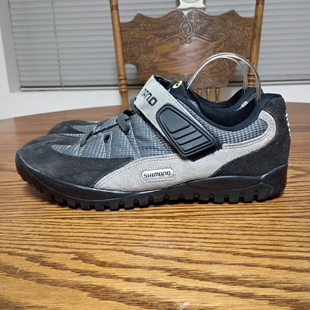 Shimano SH-M038 Mens Mountain Bike Cycling Shoes Gray Black SPD Cleats